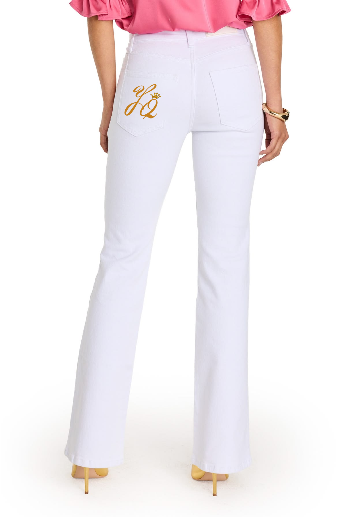 Women's jeans with golden and crown glitter thumbnail 2